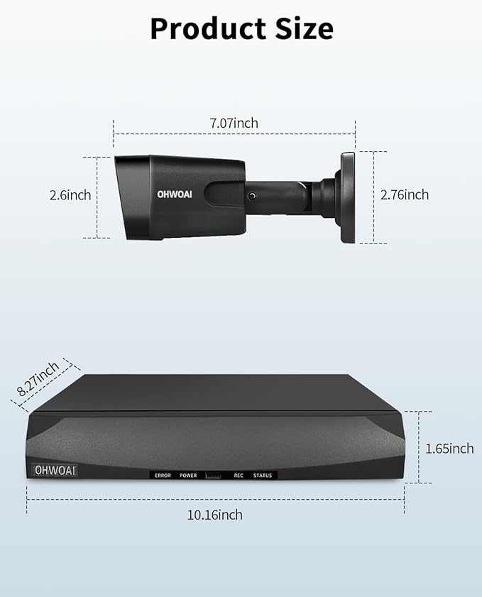 《130°Wide Angle & 2-Way Audio》Outdoor Wired Security Camera System, Black IP Cameras, Home Video Surveillance Systems