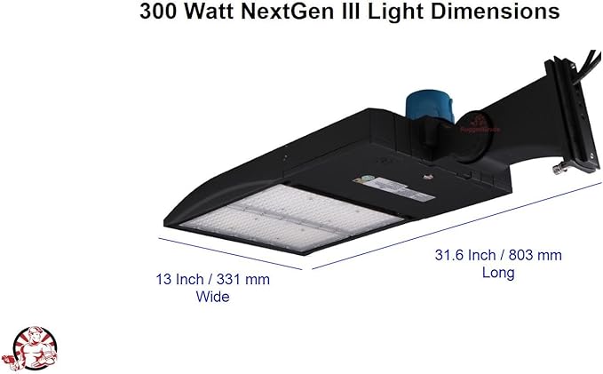 42,000 Lumen - 300 watt NextGen III LED Shoebox Lights - Dimmable - with Photocell - Arm Mount -Brown HOUSING - 10KV Surge