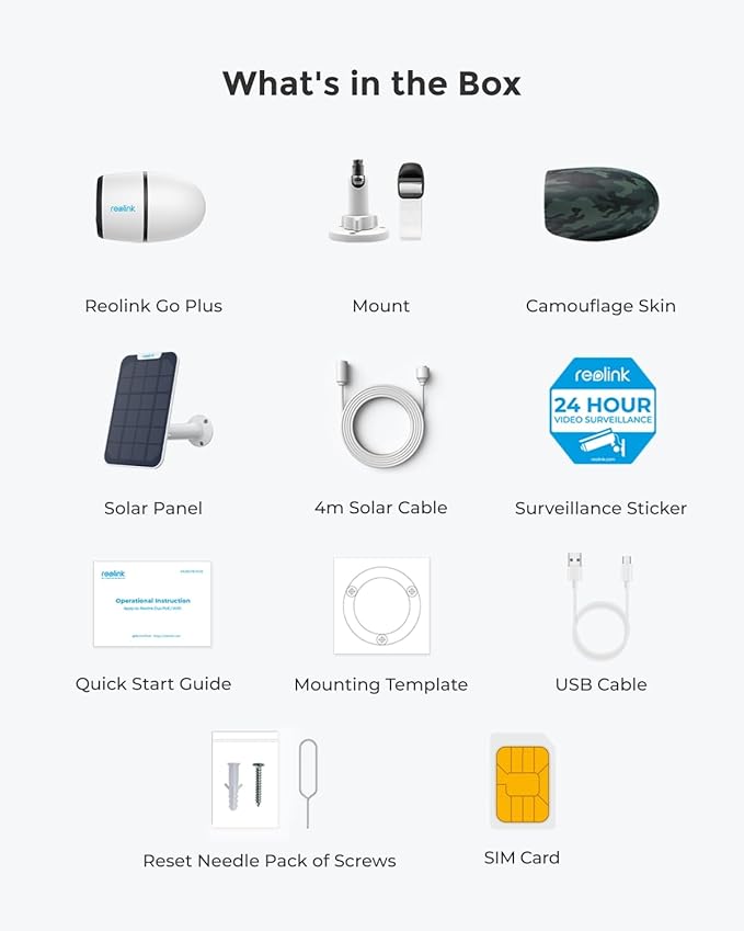 REOLINK 2K LTE Celluar Security Camera - 4G No WiFi, Rechargeable Battery, Wireless Solar Powered, 4MP Night Vision, 2-Way Talk, Smart Person/Vehicle Detection, Go Plus+Solar Panel, Updated Version