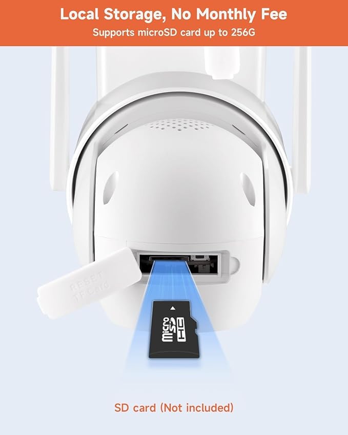 2K NightColor Solar Security Camera, Wireless Pan Tilt Battery Camera, Dual-Band Wi-Fi 6, Color Vision Day and Night, Smart PIR Detection, No Monthly Fee, Bluetooth Setup