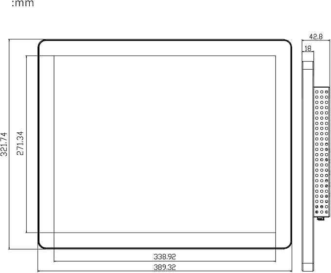 GreenTouch 17 Inch Industrial Open Frame PCAP Multi-Touch Touch Screen Monitor - 1280 * 1024 @60HZ - HDMI/VGA/DVI Input