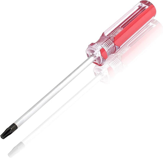T15 Torx Security Screwdriver with Magnetic Tip Plastic Grip, Torx Screwdriver for Computer Repairing, Home Appliances(Red, 178mm/ 7")
