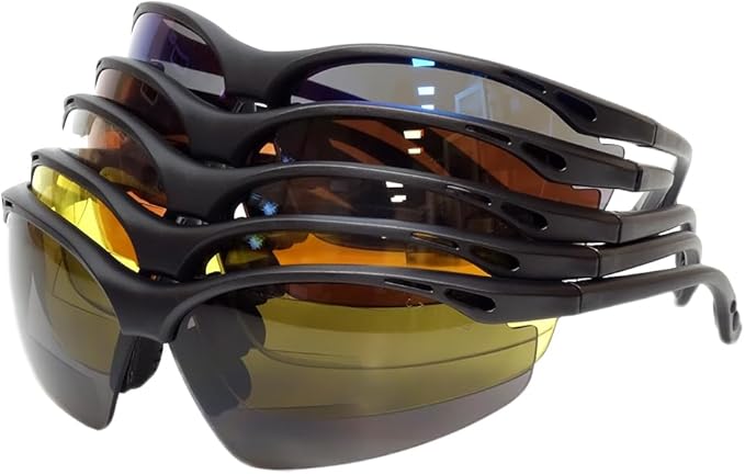 Calabria 91348 Anti Fog Bifocal Reading Safety Glasses Readers +2.50 Grey Mens Womens Wrap Around Eye Protection Protective