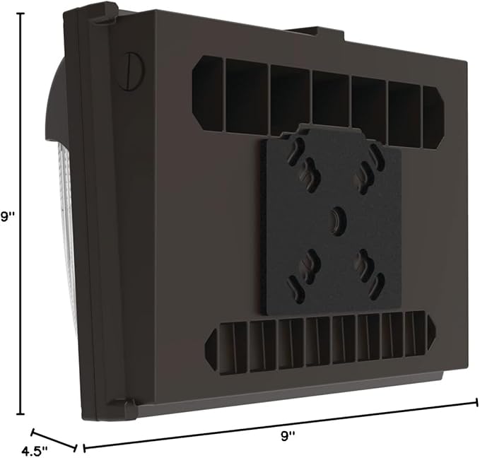 Lithonia Lighting 13" LED Wall Pack Outdoor Light Fixture, Building Wall Light, Adjustable Lumens, 4000K Cool White, MVOLT 120-277V, IP65, Glass Lens, Bronze (TWX2 LED ALO 40K MVOLT DDBTXD)