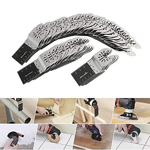 50PCS Bi-Metal Oscillating Multitool Quick Release Oscillating Saw Blades Fits Fein Multimaster, Porter Cable, Black&Decker, Bosch Craftsman, Ridgid, Makita, Milwaukee, Dewalt etc