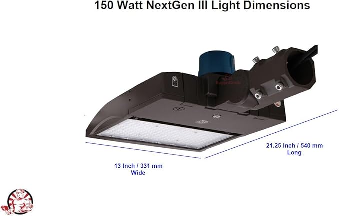 High Voltage 277-480V - 150 Watt LED NextGen III Parking Lot Lights - 21,000 Lumen - 5000K - Slip Fit Mount - Brown - Photocell and Bypass Cap Included