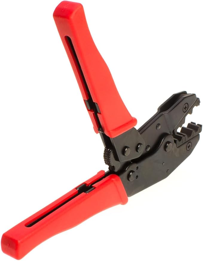 Professional Heavy-Duty Ratchet Coax Coaxial BNC Connector Crimping Tool for F, RG6, RG55, RG58, RG59, RG62 Siamese Cables – Ideal for CCTV Security Cameras