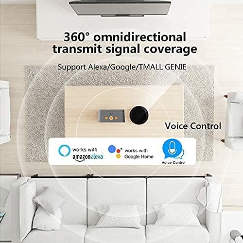Smart IR Remote Control,All in One IR Blaster Control, Universal Infrared Remote Control for TV DVD Air Conditioner STB etc,Compatible with Alexa, Google Assistant No hub