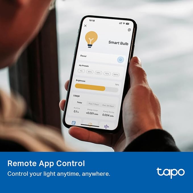 Tapo TP-Link Smart Light Bulbs - Natural Daylight, Dimmable, Compatible w/Alexa and Google Home, A60 Bulb/E27 Base, 60W Equivalent, 800LM CRI>90, 2.4GHz WiFi Only, No Hub Required, L520E(4-Pack)