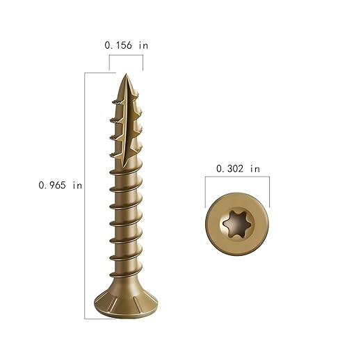 #8 * 1" Deck Screws, (3500pcs) 15 lbs.Exterior Wood Screws, Rust Resistant epoxy Coated, Bronze, T20 Star Bit