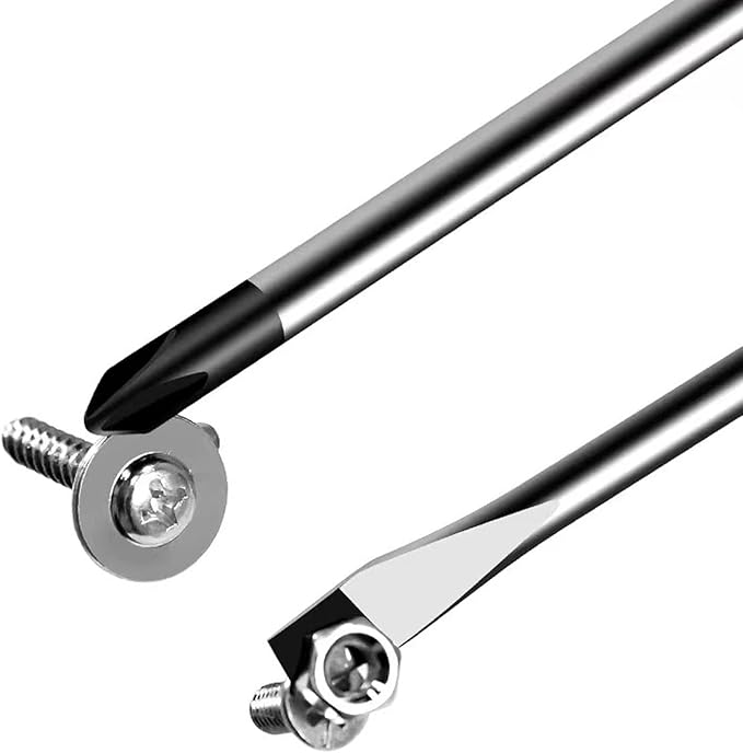 Buspoll small screwdriver tool flat head and Phillips screw driver- #2 Phillips, Slotted 1/4” used to repair toys; musical instruments, microphones loose screws