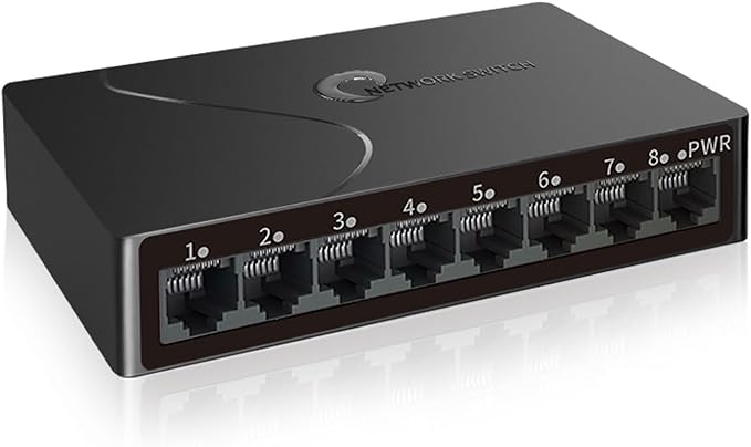 8-Port Gigabit Easy Smart Managed Ethernet Switch | Plug & Play Network Hub with VLAN, QoS, Port Mirroring | Fanless Design | Desktop/Wall Mount for Home/Office