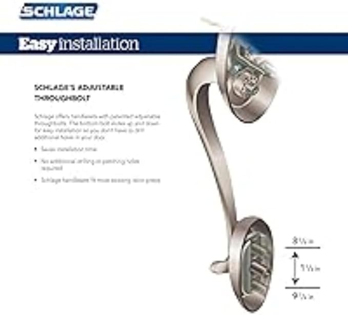 Schlage Encode Wi-Fi Smart Lock with Century Handleset Entry Set for Front Door, Satin Nickel