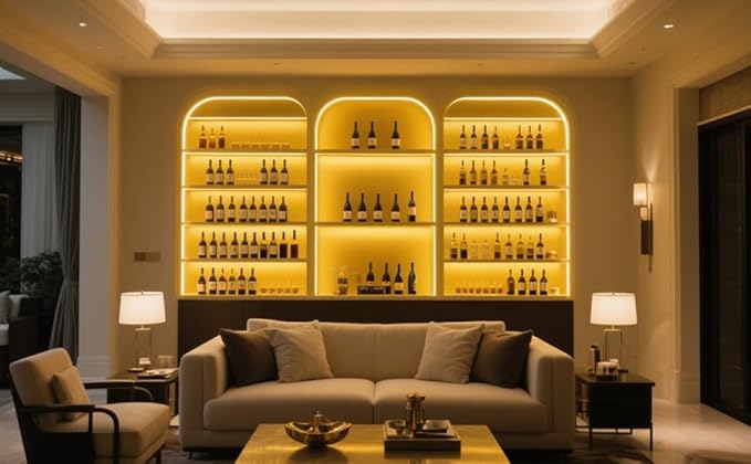 COB LED Strip Light 12V 8W/M 16.4ft/5m 320LED/M Warm White 3000K CRI90+ Super Bright Flexible LED Tape for Indoor Home Cabinet,Bedroom,Kitchen,DIY Lighting Project(Power Supply Not Included)