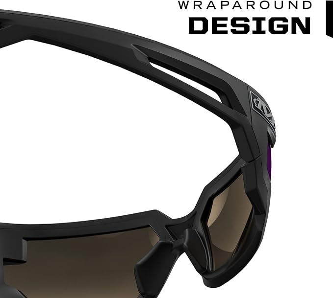 Mechanix Wear: Vision Type-X Safety Glasses with Advanced Anti Fog, Scratch Resistant, Black Frame, Protective Eyewear, Lightweight Glasses, Ventilated Temples, For Outdoor Use (Blue Mirror Lens)