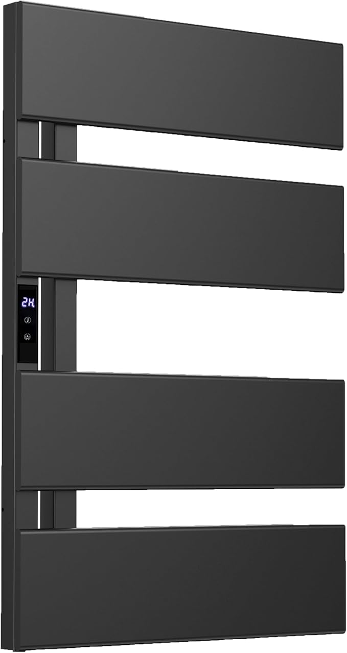 Electric Heated Towel Warmer Rack - Wall-Mounted with Timer & Temperature Control, Plug-in/Hardwired, Fast Heating, Smart Touch Panel