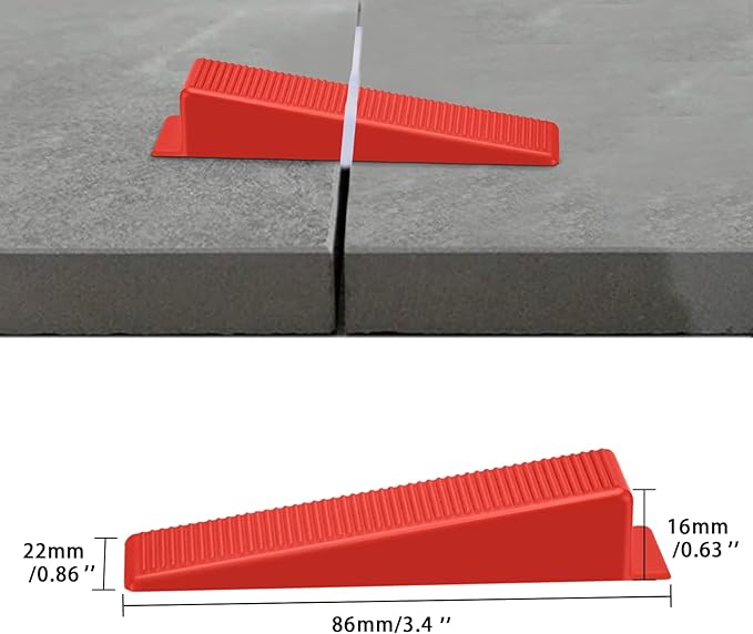 400 Pcs Reusable Tile Leveling System Wedges Suitable for 1/8" spacers, 1/16" spacers, 1/32" spacers Tile Installation