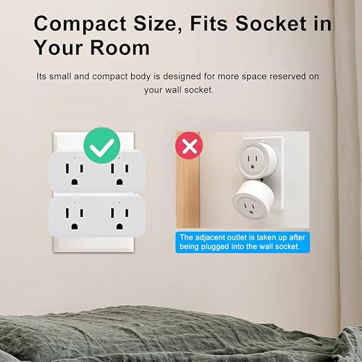 Ewelink 16a WiFi Smart Plug, App Remote Control Timer Outlet Power Socket with 2.4Ghz Wireless Switch, 2-in-1 Compact Design, Compatible with Alexa,Google Home, SmartThings