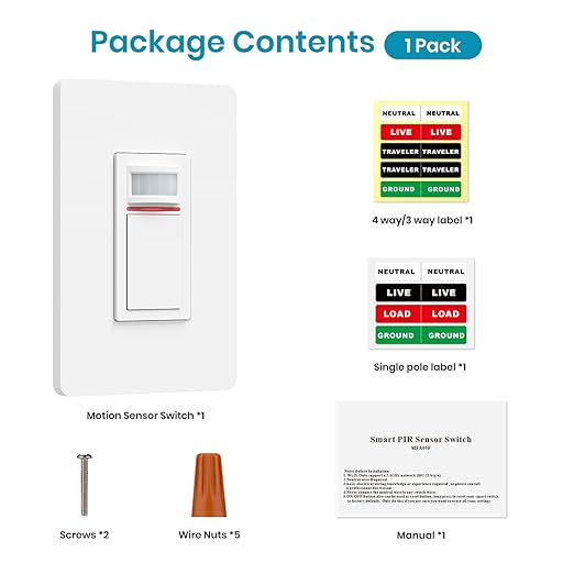 Milfra Smart Motion Sensor Light Switch,Motion Sensor Light Switch Works with Siri Alexa and Google Home, Voice and Remote Control, Neutral Wire Required