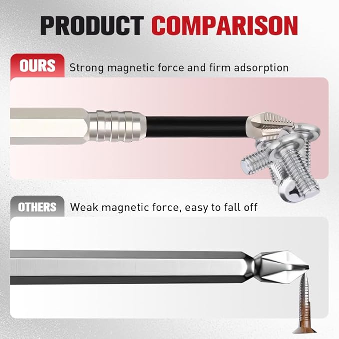 High Magnetic Screwdriver Drill Bit Set, 2025 New Strong Magnetic Durability Screwdriver Drill Bit Set, Universal Anti-Slip Magnetic Electric Screwdriver Set, 25 50 65 70 75 90 100 120 150mm (6 Pcs)
