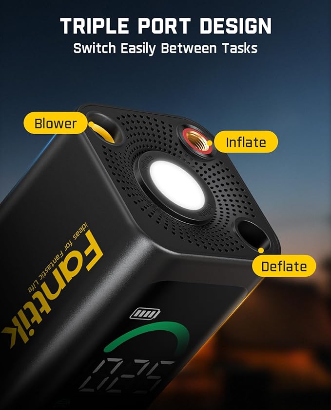 Fanttik X10 Cross Tire Inflator Portable Air Compressor, Fast Inflation/Deflation Air pump, 150PSI Cordless Inflator with Light and Power Bank, Ideal for Car, Bike, Air Mattress, Kayak, Swimming Ring