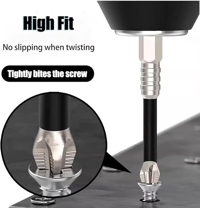 High-magnetic screwdriver drill bit set, impact driver anti-slip magnetic electric screwdriver set, upgraded strong magnetic durable screwdriver drill bit set, 25 50 65 70 90 150mm(9pcs)