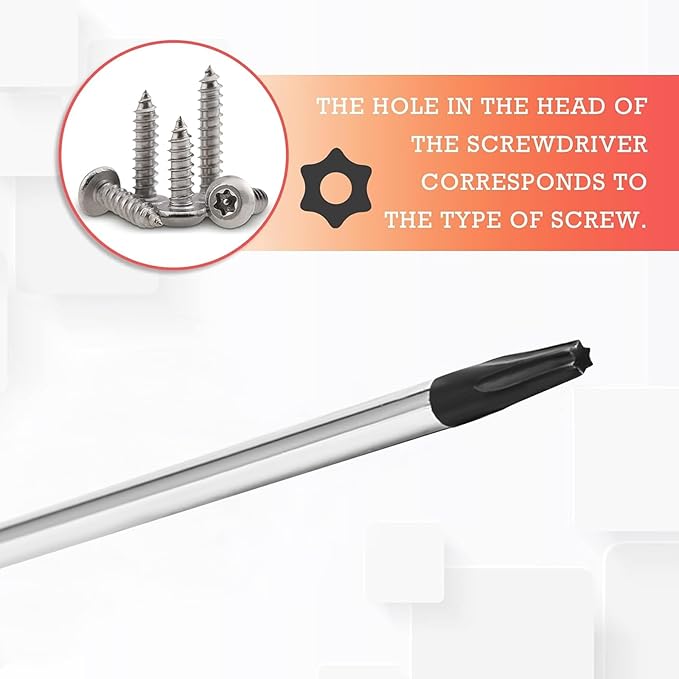 T8 Torx Screwdriver with Magnetic Tip Plastic Grip, Torx Screwdriver for Computer Repairing, Home Appliances(Blue, 130mm/ 5.1")