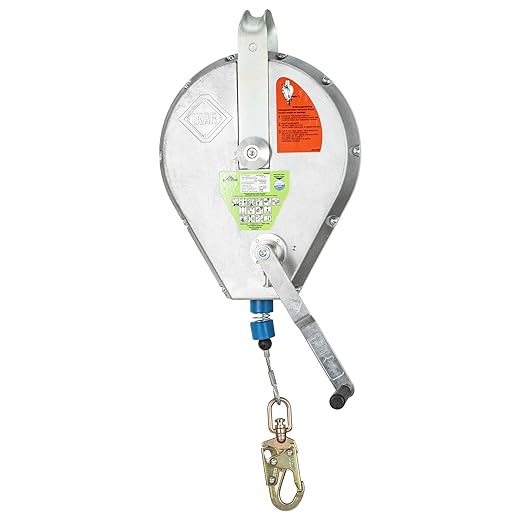 Peakworks Fall Protection Overhead Self Retracting Device w/Recovery (SRDR) - 130 ft Single Leg Cable w/Snap Hook - Certified ANSI Z359.14-2021 SRL-R Class 1 (Available in Multiple Lengths & Styles)