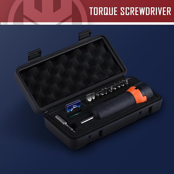 KNINE OUTDOORS Digital Torque Screwdriver Wrench Driver Set 15-100 Inch Pounds lbs for Maintenance, Hex Bits, 1/4" Socket, Shaft Extension, Scope Level Bubble, For Tools, Bike Repairing and Mounting