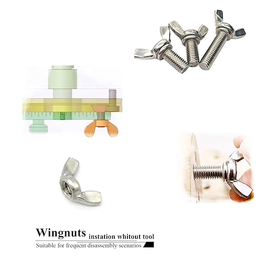 28 Pcs 4 Sizes 5/16",1/4",3/16"(10#), 5/32"(#8) Wingnuts, 304 Stainless Steel Wing Nuts Fasteners Parts Butterfly Nut, Hand Twist Tighten Hardware Nuts Butterfly Wing-Nut Assorted Kit