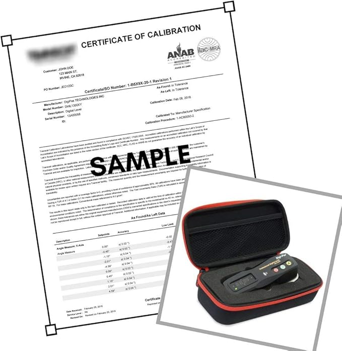 Digi-Pas 2-Axis Smart Master Precision Level with NIST Certificate + DATA (DWL1300XY- NIST)