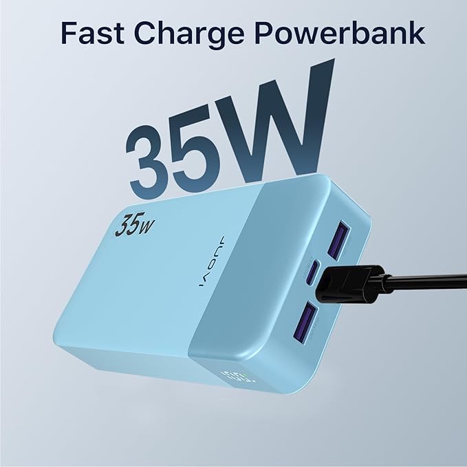 J2651 Portable Charger, 35W 20000mAh USB C in & Out Power Bank, Battery Pack with QC4.0+PD3.0 35W High-Speed Charging for Bluetooth Earbud, Mobile Phone, Tablet (Blue)
