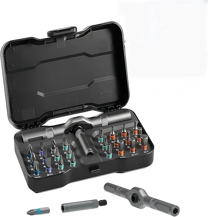 24-in-1 Magnetic Screwdriver Set with Mini Ratchet -Precision screwdriver set, suitable for DIY and home repairs, detachable handle
