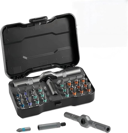 24-in-1 Magnetic Screwdriver Set with Mini Ratchet -Precision screwdriver set, suitable for DIY and home repairs, detachable handle