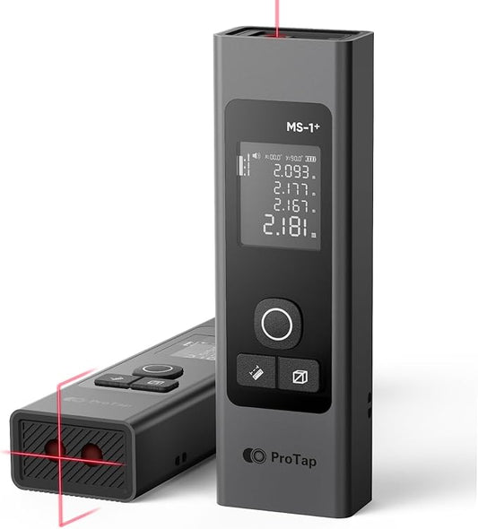 2-in-1 Laser Measure & Line Laser 165 FT - Distance Meter with Cross-Line, Laser Level with 3 Lasers Heads, 1.4" LCD, Type-C Rechargeable- Area/Volume/Pythagorean for Construction, Tiling, DIY