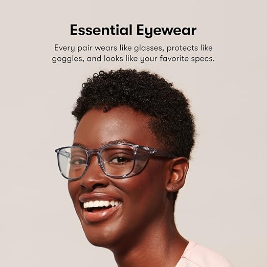 Stoggles Square Z87.1 Certified Polycarbonate Safety Glasses, Scratch & Shatter-Proof, Blue-Light & UV Blocking Lens, Top & Side Shields, Anti-Fog Dip Coated, Durable, Protective & Stylish Eyewear