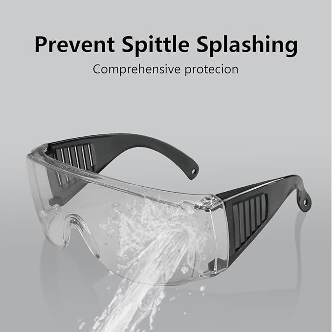 JING LEI Anti Fog Safety Glasses, Safety Goggles Over Eyeglasses, Anti Dust Impact Scratch Resistant Splash Proof Chemical Wrap Around Eye Protection for Lab Nurses Workers Architect Men and Women