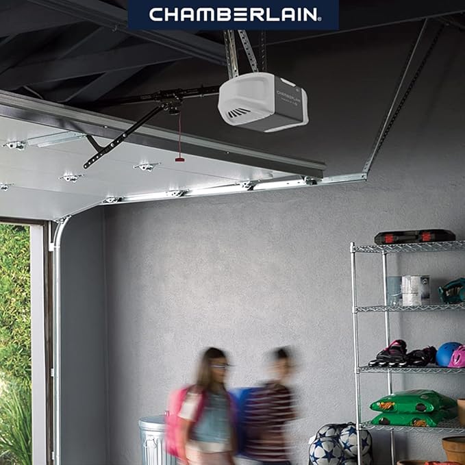 CHAMBERLAIN B2401 Smart Quiet Belt Drive Garage Door Opener, Gray
