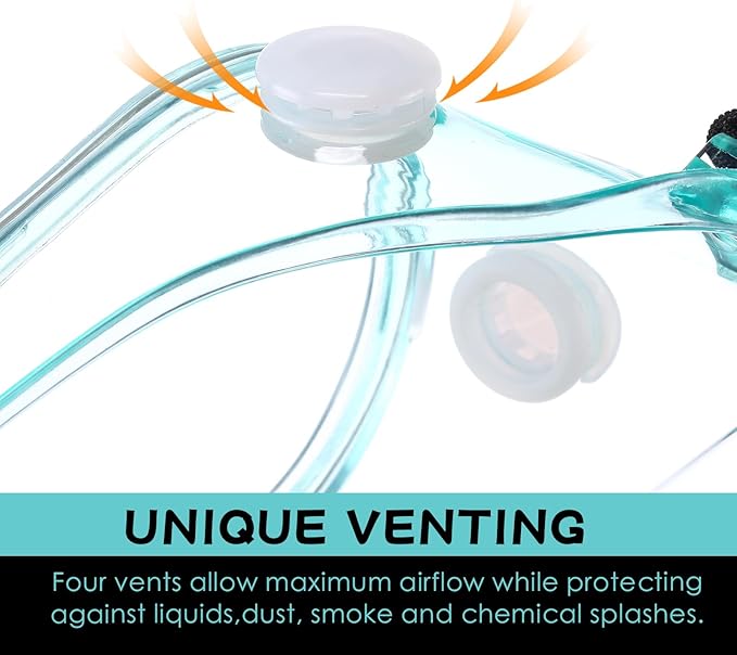 Yunsailing 30 Pack Protective Safety Goggles Clear Lab Over Glasses Anti Fog Eye Protection Goggles for Men Women(Clear Green)