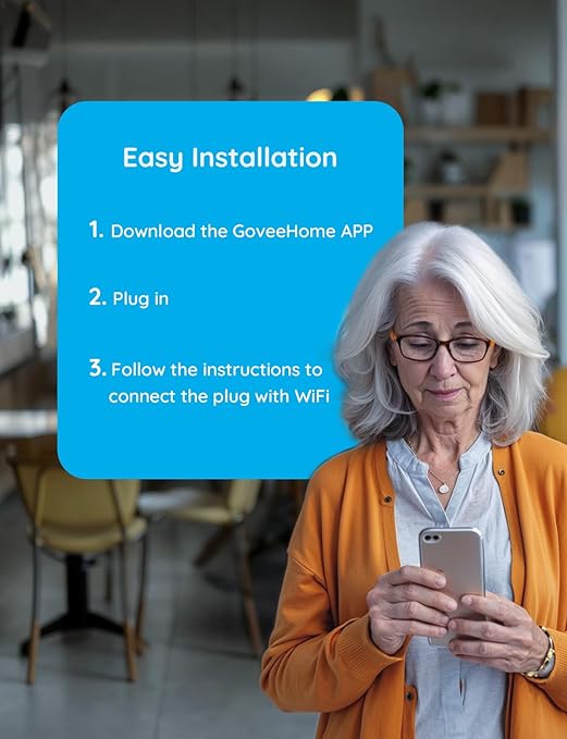 Govee Smart Plug 15A, WiFi Bluetooth Outlet 1 Pack Work with Alexa and Google Assistant, WiFi Plugs with Multiple Timers, Govee Home APP Group Control Remotely, No Hub Required, ETL&FCC Certified