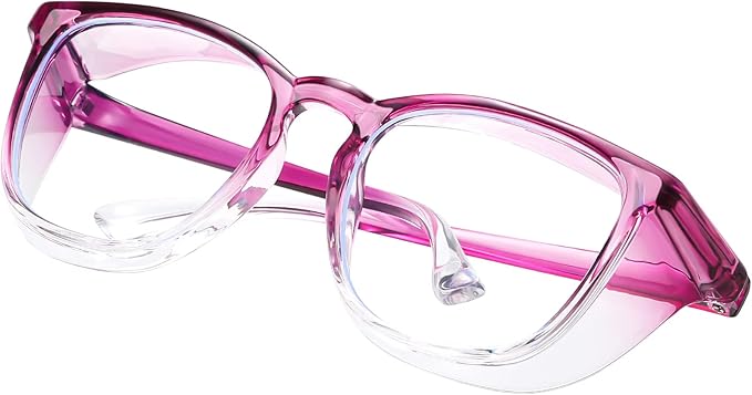 Safety glasses Goggles Nurses Protective Eyewear - Anti Fog Square Frame Stylish Clear Glasses for Women Men