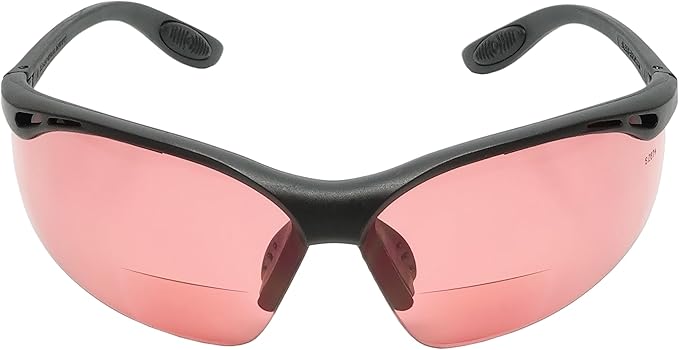 Calabria 91348 Pink FL-41 Tinted BiFocal Safety Glasses +2.00 Fluorescent Blue Light Sensitivity Indoors Outdoor Photophobia
