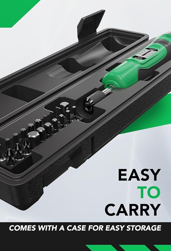 Torque Screwdriver, 1/4" Drive Screwdriver Torque Wrench 10-70 Inch Pounds, Torque Screwdriver Wrench Set, 20 Pcs Torque Wrench Bits Set for Bike,Tool,Maintenance