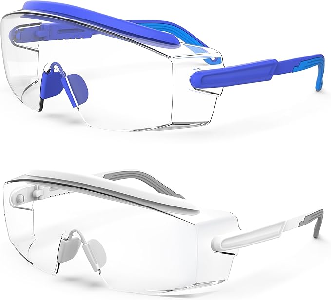 Anti Fog Safety Glasses Safety Goggles Over Glasses Protective Glasses with Anti Scratch Lenses Adjustable