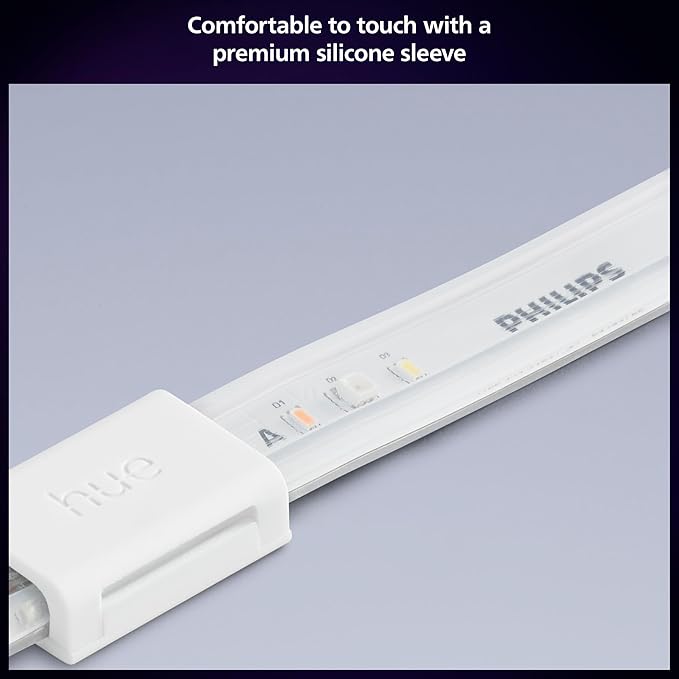 Philips Hue Lightstrip Starter Kit (6ft Light Strip, Base Plug, Hue Hub), Compatible with Alexa, Google Assistant, White
