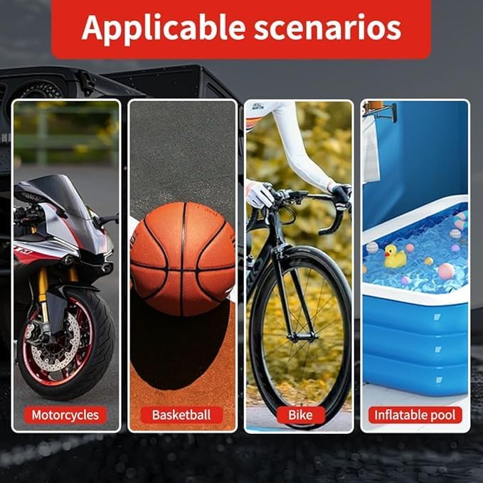 Portable Tire Inflator Air Compressor Pump Pressure with Digital Screen and LED Light Vent ,Preset tire pressure for Car Motorcycle Bike Ball DC 12V Fast Inflation