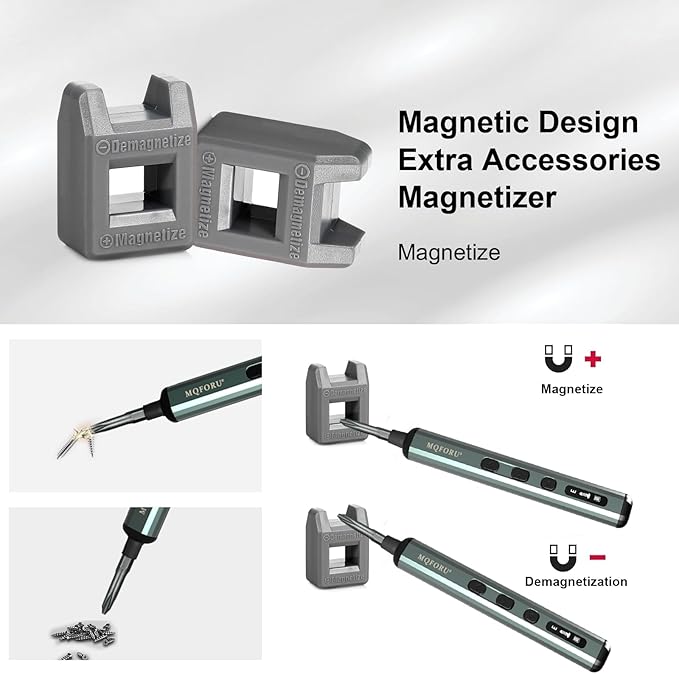 MQFORU Mini Electric Screwdriver, 72 in 1 Precision Screwdriver Kit with 64 Magnetic Bits, 5 Torque Settings,LED Screen Display, Rechargeable Power Screwdriver for Precision Work Phone Watch Camera