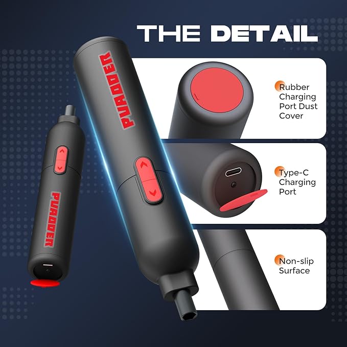 Electric Screwdriver Cordless,3.6V Screwdriver Set Rechargeable,Multitool Magnetic Screwdriver Bits,20 Pieces Screw Gun Gifts for Men (Black)