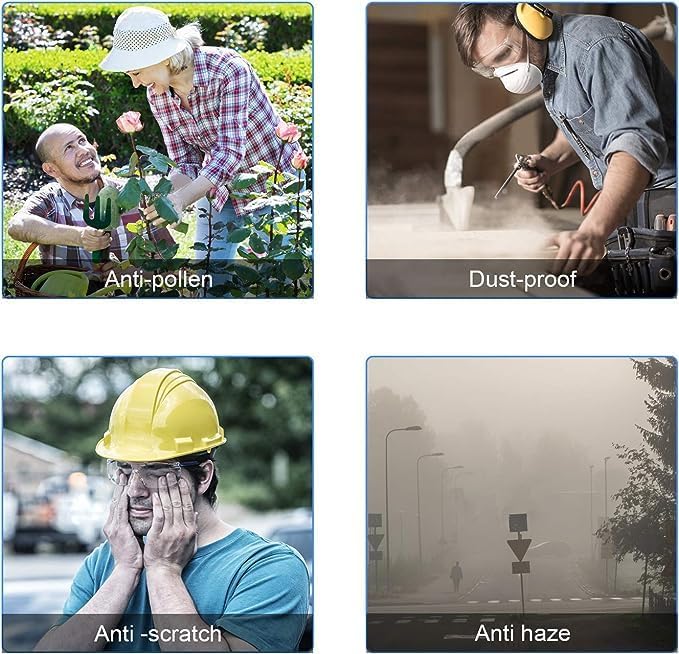 LASMEX Stylish Safety Glasses Goggles for Women Girls Anti-fog Glasses Protective Eyewear Clear Glasses