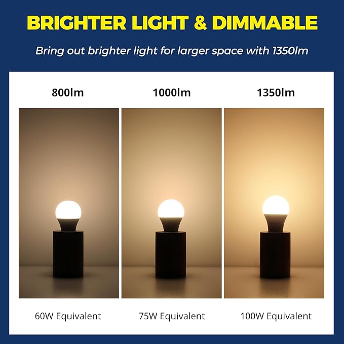 Smart Light Bulbs 100W Equiv., 1350LM 11W Smart Bulb Works with Alexa/Google Home/Smart Life, A19 E26 RGBCW Color Changing, No Hub Required, 2.4G WiFi Bluetooth Bulb, ETL Listed, 6PCS